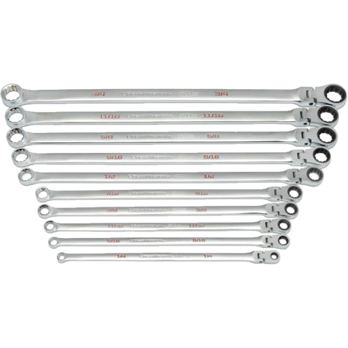 Jeu de cl&eacute;s Gearbox &agrave; t&ecirc;te flexible XL et cannelure universelle 120XP, Cl&eacute; polygonale, 10 morceaux, Imp&eacute;rial Dufferin Supply