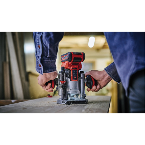 Professional Cordless Compact Router with Fixed Base & Plunge Base (Tool Only) Dufferin Supply