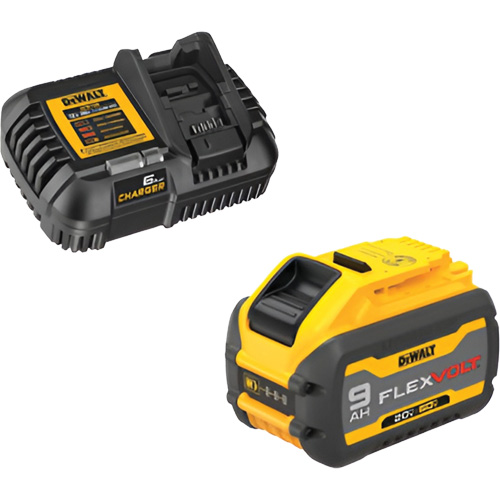 MAX FLEXVOLT Battery & Charger Kit, Lithium-Ion, 20 V/60 V, 9 Ah Dufferin Supply