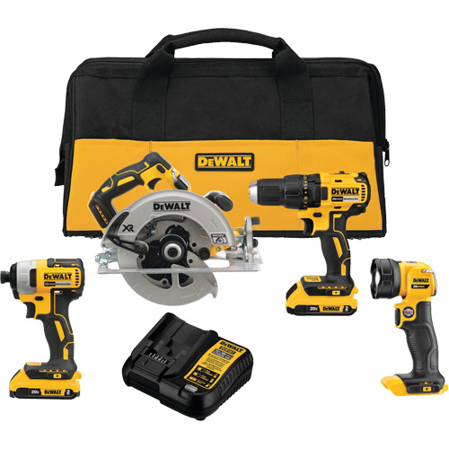 MAX* Cordless Brushless 4-Tool Combo Kit (2.0Ah), 20 V Dufferin Supply