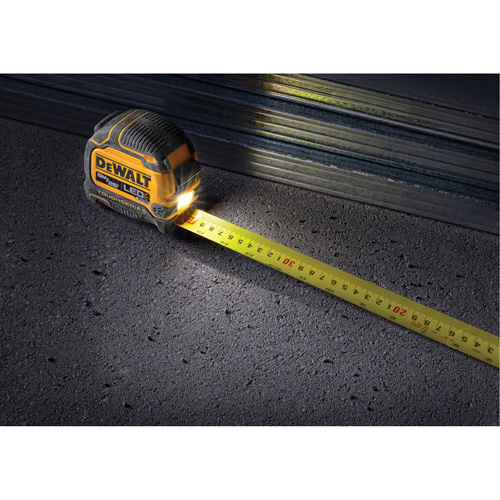 TOUGHSERIES Lighted Tape Measure, 26'/8 m, Imperial & Metric Graduations Dufferin Supply