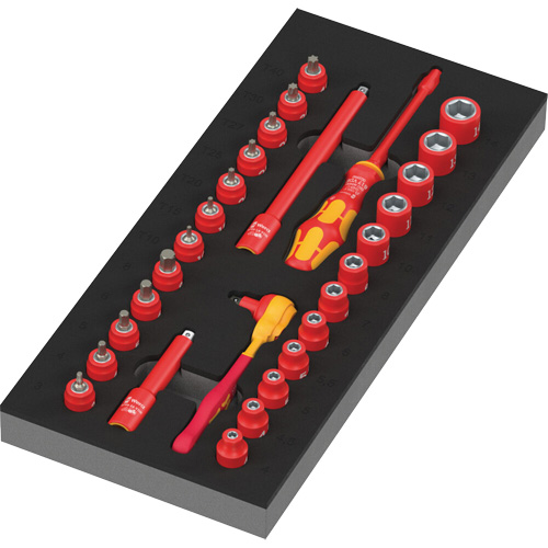 Foam Insert 8007 A VDE Zyklop VDE Ratchet Set 1, 1000 V, 30 Pcs Dufferin Supply