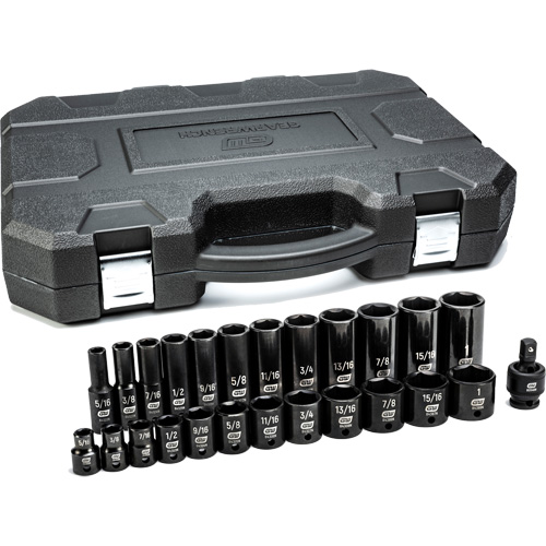 6-Point SAE Socket Set, 25 Pcs, Impact, 3/8" Drive Size, Deep Dufferin Supply