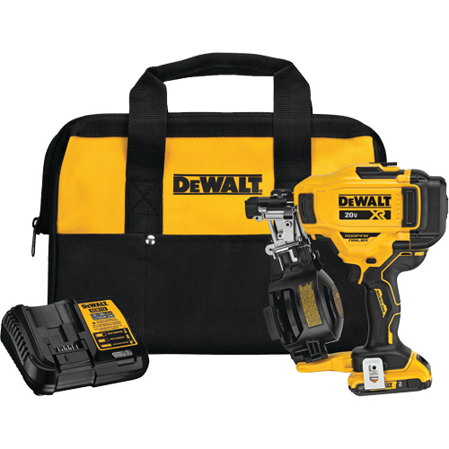 15° Cordless Coil Roofing Nailer Kit, 20 V, Lithium-Ion Dufferin Supply