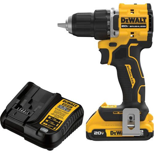 ATOMIC COMPACT SERIES Brushless Cordless Drill/Driver Kit, Lithium-Ion, 20 V, 1/2" Chuck Dufferin Supply