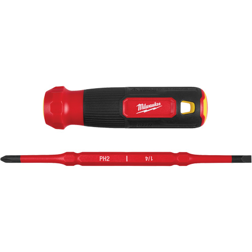 2-in-1 1000V Insulated Flip Shank Multi-Bit Screwdriver, 8-4/5" L, Cushion Grip Handle Dufferin Supply