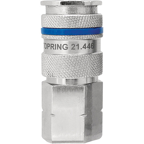 Raccord industriel rapide QUIKSILVER, Laiton nickel&eacute;, 1/4", NPT femelle, 435 PSI Dufferin Supply