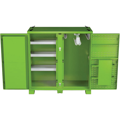 Ventilated Onsite PPE Storage Cabinet, Steel, High-Visibility Lime Green Dufferin Supply