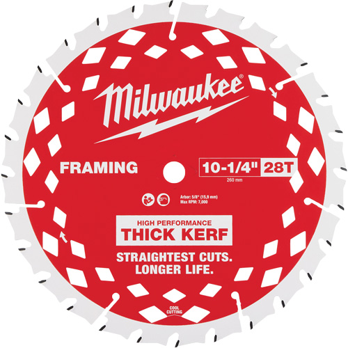 Thick Kerf Framing Circular Saw Blade, 10-1/4", 28 Teeth, Wood Use Dufferin Supply