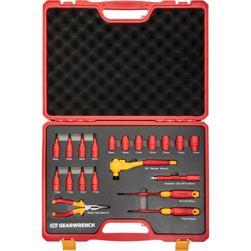 Jeu d'outils isol&eacute;s VDE &agrave; prise 3/8", 1000 V, 20 M Dufferin Supply