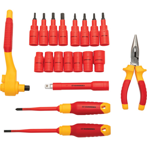 Jeu d'outils isol&eacute;s VDE &agrave; prise 3/8", 1000 V, 20 M Dufferin Supply