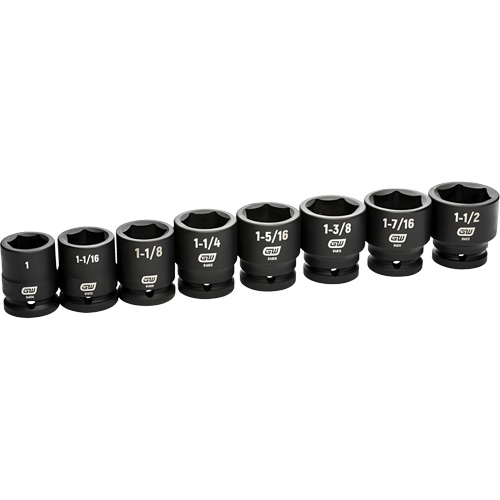 6-Point SAE Socket Set, 8 Pcs, Impact, 3/4" Drive Size Dufferin Supply