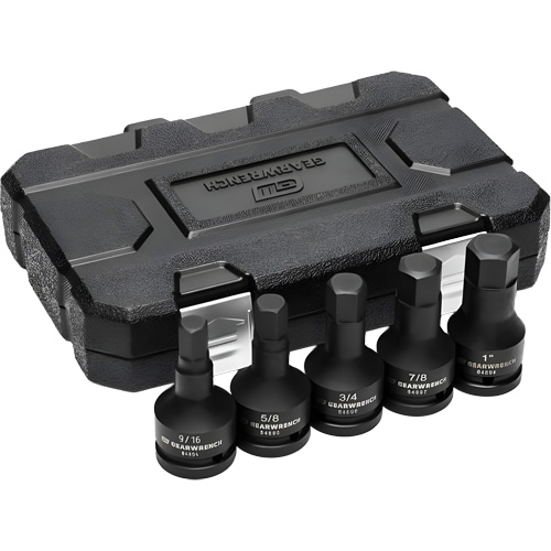 SAE Impact Bit Socket Set with Blow Mold Case, Hex, 3/4" Drive, 5 Pcs Dufferin Supply