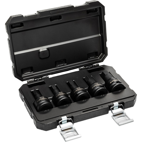 SAE Impact Bit Socket Set with Blow Mold Case, Hex, 3/4" Drive, 5 Pcs Dufferin Supply