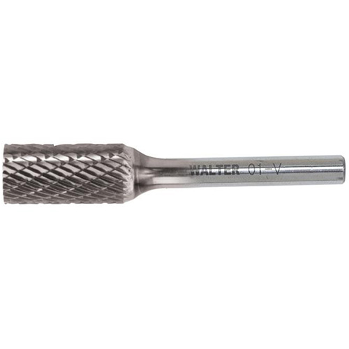 Double Cut Cylindrical Carbide Burr, 1/4" Dia., 1/4" Shank, 5/8" Depth of Cut Dufferin Supply