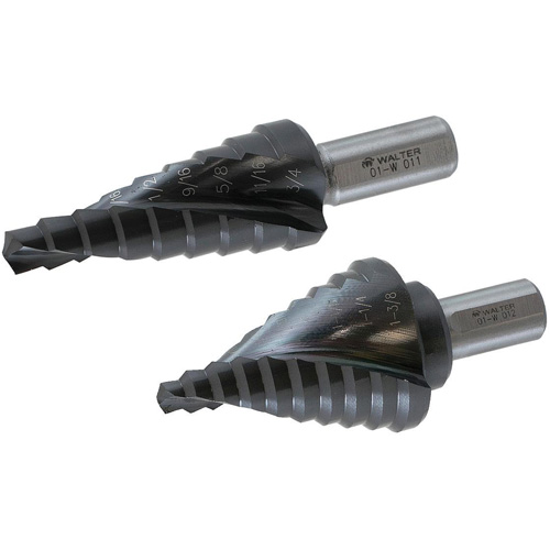 Multi-Step Drill Bit, 1/4" - 1-3/8" , 1/8" Increments, High Speed Steel Dufferin Supply