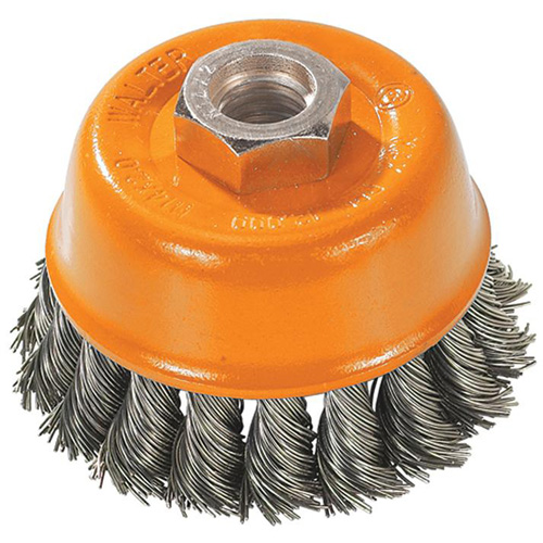 Knot-Twisted Wire Cup Brush, 3" Dia. x M14 Arbor Dufferin Supply