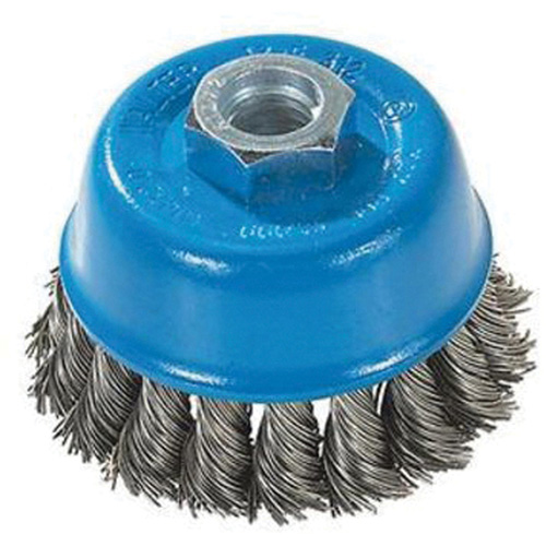 Knot-Twisted Wire Cup Brush, 3" Dia. x M10x1.25 Arbor Dufferin Supply