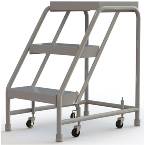Rolling Ladder, 3 Steps, 16" Step Width, 30" Platform Height, Aluminum Dufferin Supply