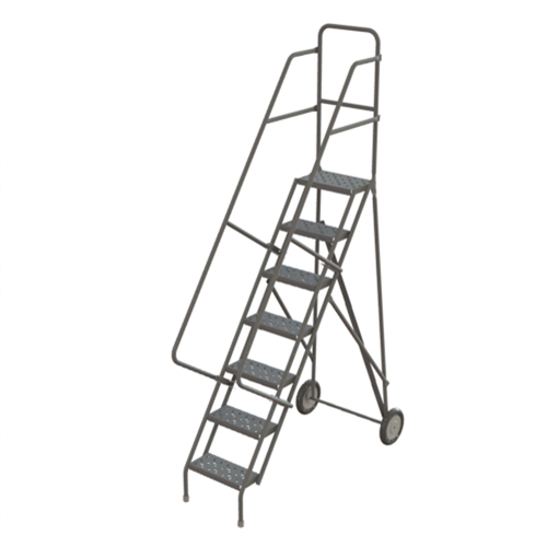 Rolling Ladder, 7 Steps, Serrated, 70" High Dufferin Supply