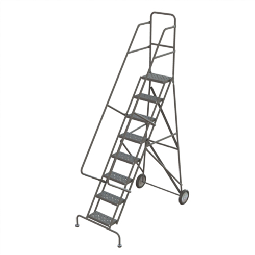 Rolling Ladder, 8 Steps, Serrated, 86" High Dufferin Supply