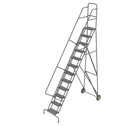 Rolling Ladder, 12 Steps, Serrated, 126" High Dufferin Supply