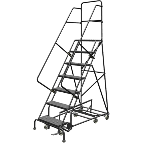 &eacute;chelles roulantes multidirectionnelles, 7 marches, Largeur de la marche 24", Hauteur de la plateforme 70", Acier Dufferin Supply