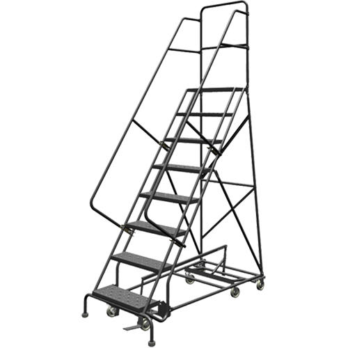 All Directional Rolling Ladder, 8 Steps, 24" Step Width, 80" Platform Height, Steel Dufferin Supply