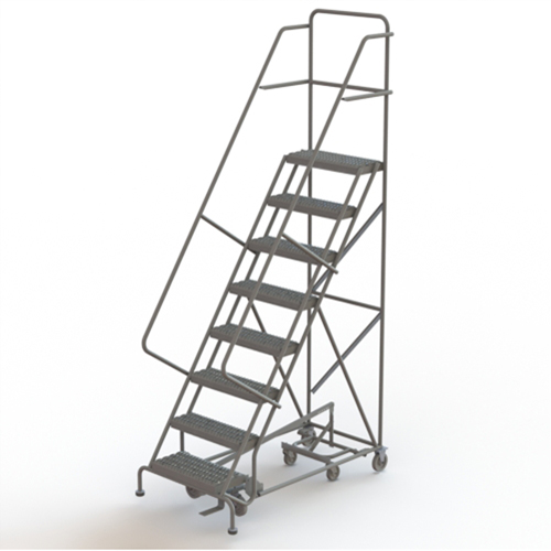 All Directional Rolling Ladder, 8 Steps, 24" Step Width, 80" Platform Height, Steel Dufferin Supply