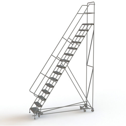 All Directional Rolling Ladder, 15 Steps, 24" Step Width, 150" Platform Height, Steel Dufferin Supply