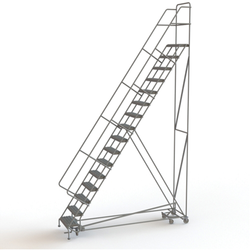 All Directional Rolling Ladder, 16 Steps, 24" Step Width, 160" Platform Height, Steel Dufferin Supply