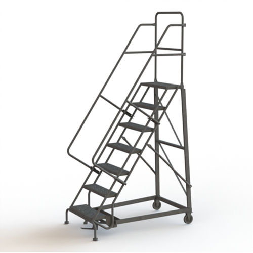 Heavy Duty Rolling Ladder, 7 Steps, 24" Step Width, 70" Platform Height, Steel Dufferin Supply