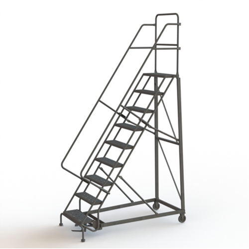 Heavy Duty Rolling Ladder, 9 Steps, 24" Step Width, 90" Platform Height, Steel Dufferin Supply