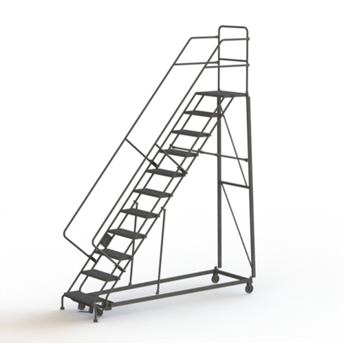 Heavy Duty Safety Slope Ladder, 11 Steps, Perforated, 50° Incline, 110" High Dufferin Supply
