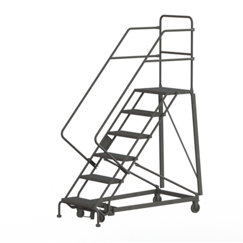 Heavy Duty Safety Slope Ladder, 6 Steps, Serrated, 50° Incline, 60" High Dufferin Supply