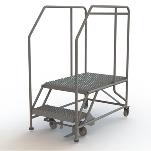 Plateforme de travail mobile, Acier, 2 Marches, 20" ha, 35" p, 24" Marche, Stri&eacute; Dufferin Supply