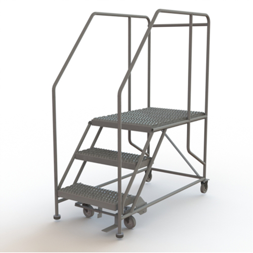 Plateforme de travail mobile, Acier, 3 Marches, 30" ha, 35" p, 24" Marche, Stri&eacute; Dufferin Supply