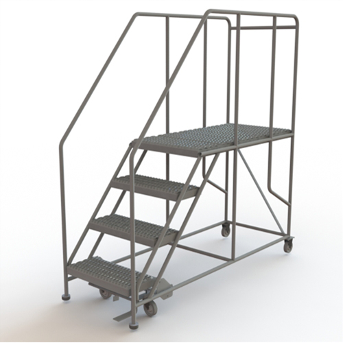 Plateforme de travail mobile, Acier, 4 Marches, 40" ha, 47" p, 24" Marche, Stri&eacute; Dufferin Supply
