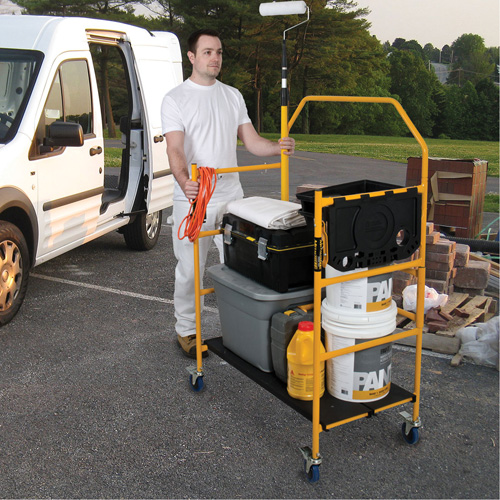 nsemble d'&eacute;chafaudage &agrave; montant de s&eacute;curit&eacute; & tablette pour outils de 4' Jobsite Series, Cadre Acier, 49-1/2" p x 57-3/4" h Dufferin Supply