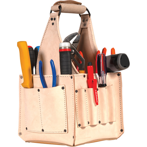 Electrical & Maintenance Tool Pouches, Leather, 17 Pockets, Beige Dufferin Supply
