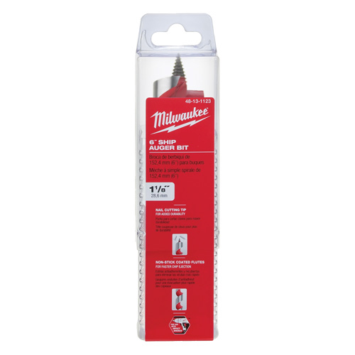 Longue m&egrave;che h&eacute;licoidale pour perceuse, Diam&egrave;tre de 1-1/8", Cannelure 3", Tige 7/16" hexagonal Dufferin Supply