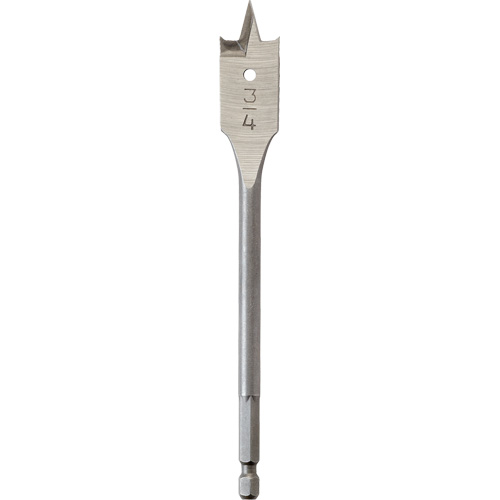 Flat Boring Bit, 3/4" Diameter, 1/4" Hex Shank, 6" Length Dufferin Supply