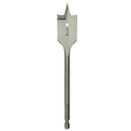 Flat Boring Bit, 1-1/8" Diameter, 1/4" Hex Shank, 6" Length Dufferin Supply