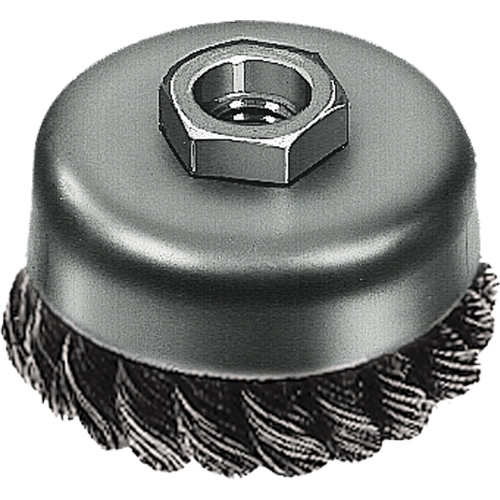 Knot Wire Cup Brush, 3" Dia. x 5/8"-11 Arbor Dufferin Supply