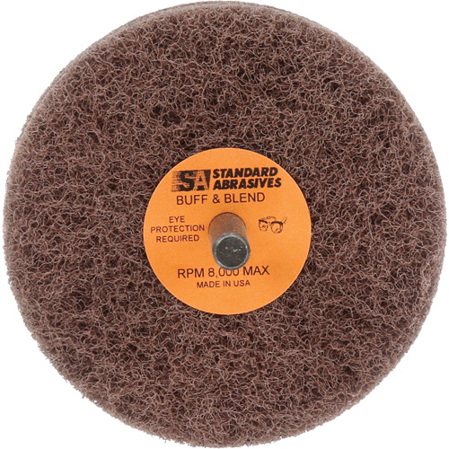 Meule Buff & Blend Standard Abrasives, 3" dia. x 2" la, Arbre 1/4", Oxyde d'aluminium Dufferin Supply