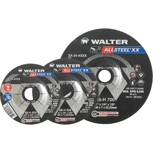 Meules &agrave; moyeu d&eacute;port&eacute; ALLSTEEL Xtra, 9" x 1/4", Arbre 7/8", Type 27 Dufferin Supply