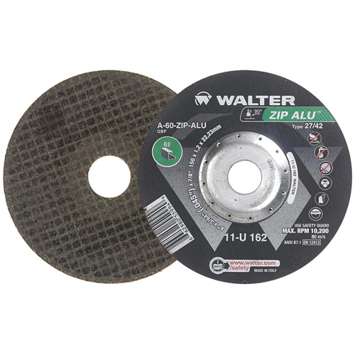 Meule &agrave; tronçonner Zip Alu, 6" x 3/64", Arbre de 7/8", Type 27, Oxyde d'aluminium, 10 200 Tr/min Dufferin Supply