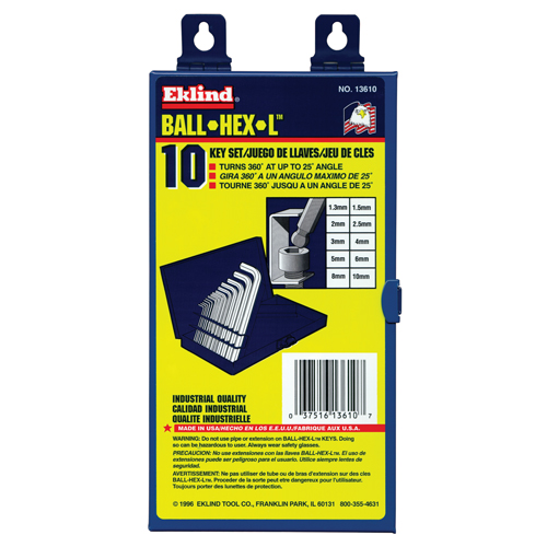 Balldrive Hex Key, Hex End, 5/64" x 3.2" L, L Shape Dufferin Supply