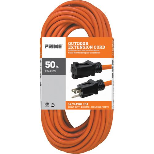 Cordon rallonge en vinyle, Ext&eacute;rieur, SJTW, AWG 14/3, 15 A, 50' Dufferin Supply