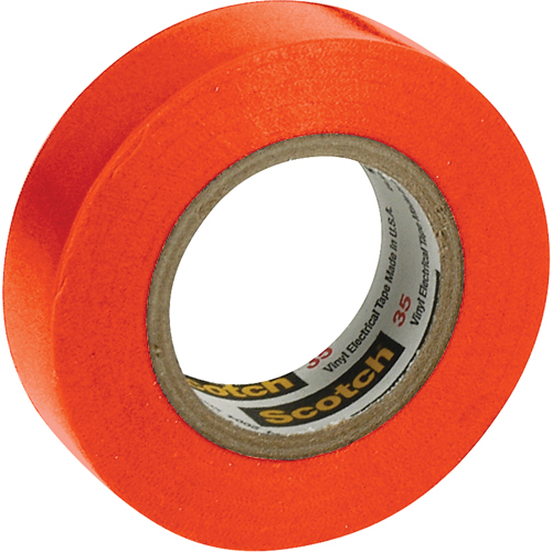Scotch&reg; 35 Colour Coded Tape, 12.7 mm (1/2") x 20.1 m (66'), Orange, 7 mils Dufferin Supply